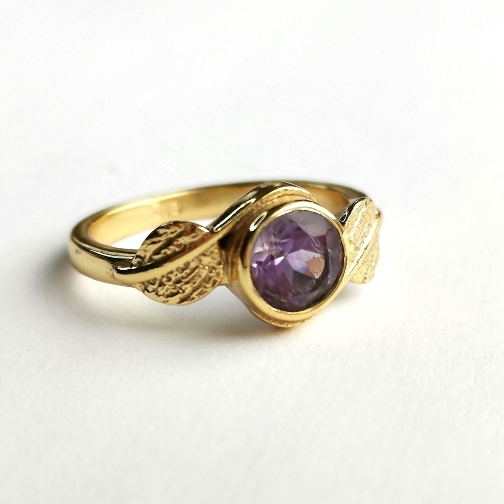 Amethyst Ring in 14k gold fill size 7 🆕